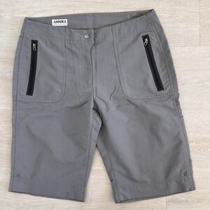 Annika Cutter & Buck Gray Golf Shorts Womens 6 Performance Zip Pockets